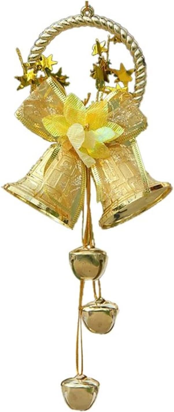 Small Christmas Bells,Christmas Hanging Bells, Small Christmas Bells 1 Piece Christmas Bell Bowknot(Blue)