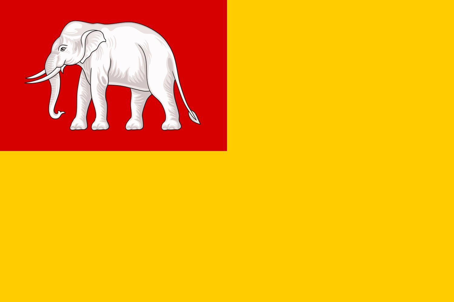 Drapeau Royaume de Vientiane 1707-1828 grand format pour décoration murale de salon
