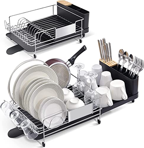 I-Home Drying Rack With Swivel Spout For Kitchen Counter Or Sink, Expandable Dish Drainer Rack With Utensil Holder And Cup Holder (Wk810439) #TOP1