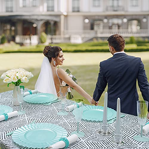 Tablecloth For Folding Table -Fitted Rectangular Table Cloth For 6 Foot – Size 32 X 72 Inch - (180 X 75 Cm) Plastic Vinyl Flannel Backed With Elastic Rim- For Christmas|Parties, Waterproof #TOP5