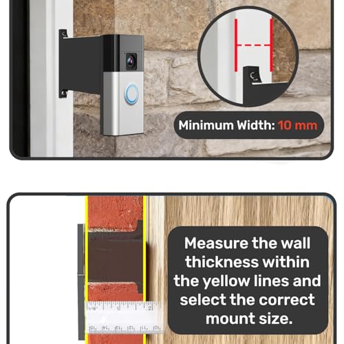 Image of Doorbell Mount Compatible with Ring Doorbell, Extends Doorbell Mount for Brick Wall, Better Visibility and Angle Designed To Fit Compatible with Some Ring doorbell models (1 inch)