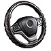 Milisente Funda para Volante de Coche, de Piel Transpirable Panal Antideslizante,tamaño Universal 37-38 cm Fibra de Carbono Funda de Volante de (Schwarz)