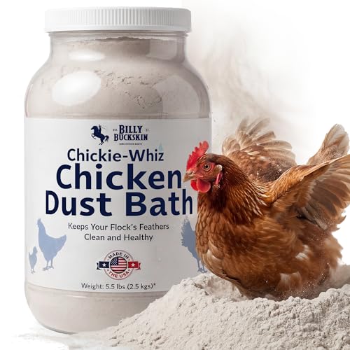 5.5lb Chickie-Whiz Chicken Dust Bath - Made in USA - All Natural Volcanic Ash Dust Bath for Chickens - Healthier Eggs & Feathers - Chicken Coop Accessories for Farms by Billy Buckskin Co.