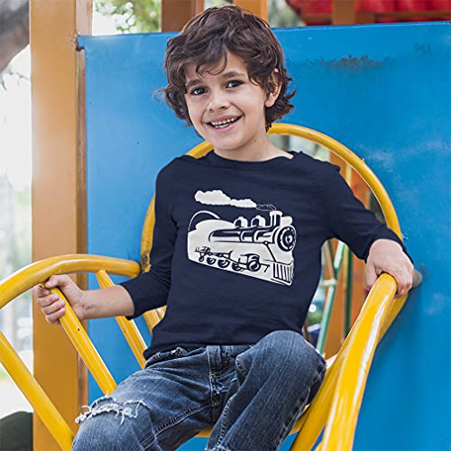 Kids Long Sleeve T Shirt Vintage Trains Cotton Boy & Girl Clothes Funny Graphic Tee Soft Pink Design Only 4T3