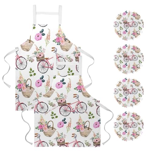 Tablier de cuisine romantique rose à motif sac à main pour passionnés de pâtisserie