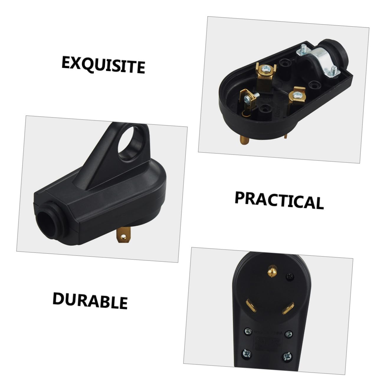 2pcs Rv Plug Male Easy Unplug Design Electrical Plug Adapter for Rv Trailers and Campers Detachable with Ring Handle for Convenient Use