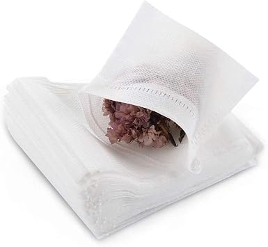400 Pcs Disposable Tea Filter Bags Empty Cotton Drawstring Seal Filter Tea Bags for Loose Leaf Teal3.54 x 2.75 inch
