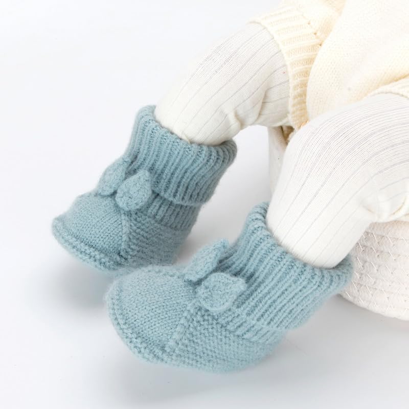 Baby Booties Newborn Babe First Walkers Knit Boots Warm Knit Crib Shoes Crochet Soft Infant Sock for Boy Girl3