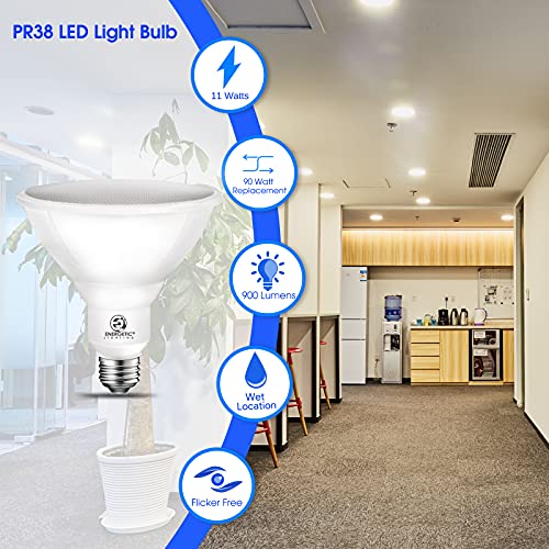 Energetic Outdoor Par38 Led Flood Light,11W=90W,900lm,5000K Daylight,E26 Base,Non-Dimmable, Waterproof Spot Bulb,UL Listed (6 Pack) - Image 4