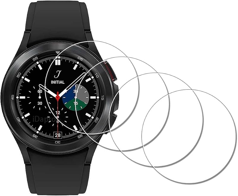 Screen Protector for SAMSUNG Galaxy Watch 4 Classic 42mm 【42mm is Dial Size ，Not screen protector Size】 Smartwatch [4 Pack] Tempered Glass Anti-Scratch Bubble-Free Easy Installation | 4-Pack + ABS Box. NOT for 44mm/46mm/40mm. 9H Hardness, Anti-Scratch, Anti-Bubble, HD Clarity, Anti-Fingerprint, Easy Install