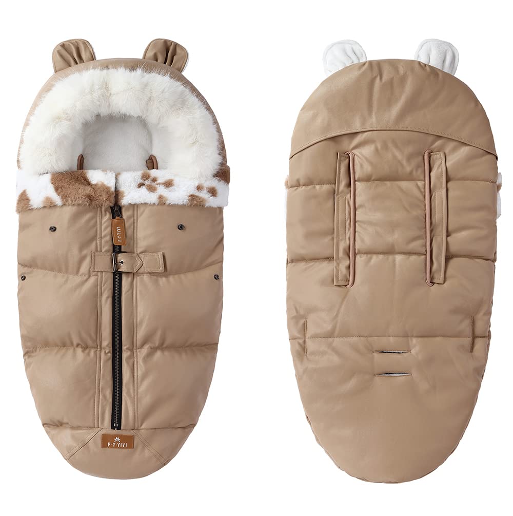 D'hiver Chancelières Universelle pour Poussettes,Accessoire Poussette,Sac de Couchage Bébé Hiver Chaud,Coupe-Vent, Imperméable, Résistant au Froid, Lavable (Kaki)