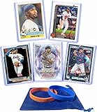 Francisco Lindor (5) Assorted Baseball Cards Gift Pack - New York Mets, Cleveland Indians