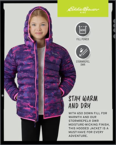 Image of Eddie Bauer Girls' Jacket - CirrusLite Weather Resistant Down Coat for Girls - Insulated Quilted Bubble Puffer (3-20), Size 5-6, Pop Pink