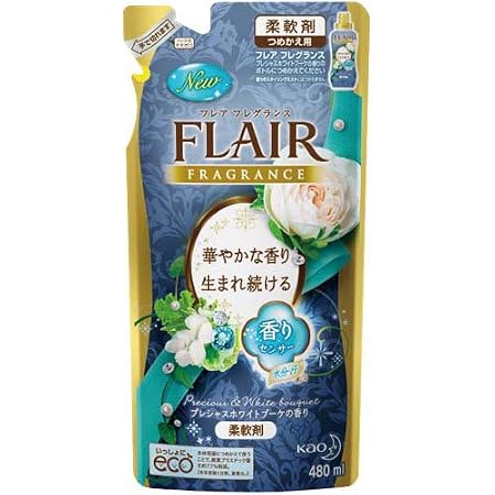 Amazon フレアフレグランス 柔軟剤 プレシャス ホワイトブーケの香り 詰替用 480ml フレアフレグランス 液体柔軟剤