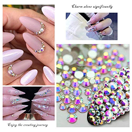 ZHI BEI Designer Nagelaufkleber - 120 PC Multi Formen Glaskristall AB Strass for Nail Art Craft, Mix 12 Art-Kristall-3D… – Bild 7