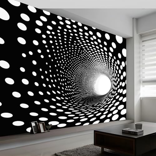Papier peint mural pour salon abstrait tunnel noir chambre coucher