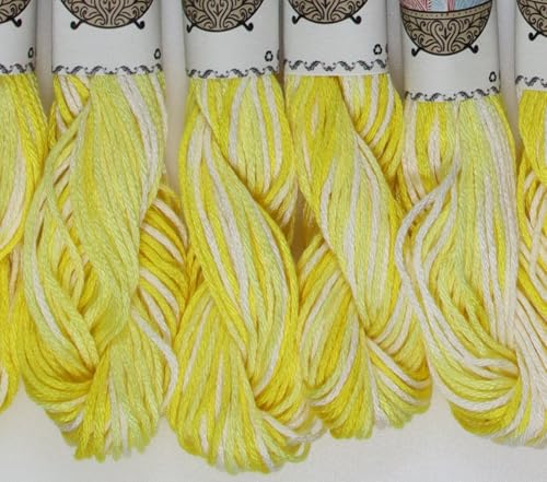 Image of KCS Big skeins of 25 Meters Size 25 Color Variegated Cross Stitch Stranded Threads,6 skeins,4077