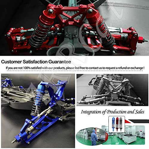 Arrcat Rc Shock Absorber Compatible With 1:10 Scale Traxxas Slash&Stampede&Rustler&Rally&Hoss 4X4,Front & Rear Rc Upgrades Part,4-Pack Full Metal Aluminum Rc Shock Damper,Replace 5862,Navy Blue #TOP4