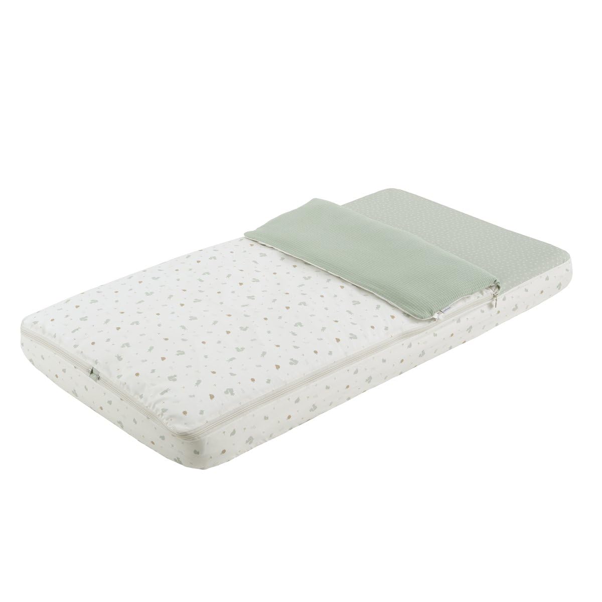 Cambrass - Saco Cuna nórdico con Cremallera - Ropa de Cuna Ajustable con Gomas - Saco de Dormir bebé desenfundable Sirve Tanto para Verano como para Invierno - Merlo crudo 60x120x3 cm — view 18
