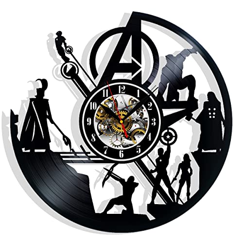 Reloj de pared analógico artesanal de vinilo 12 pulgadas miniatura 1