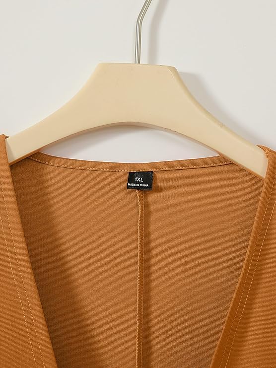 Set completo da donna in due pezzi, giacca lunga con pantaloni jogger a vita alta, abbigliamento professionale da ufficio
