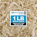 MagicWater Supply Crinkle Cut Paper Shred Filler-1LB Light Ivory-Decorative & Protective Packaging for Bridesmaid Gifts & Bridesmaid Proposal Gifts Holiday Stuffers Birthdays Wedding & Anniversaries