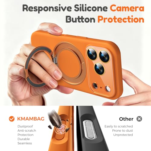 Image of Silicone Case for iPhone 17 Pro Max with 360 Magnetic Stand Fit for MagSafe