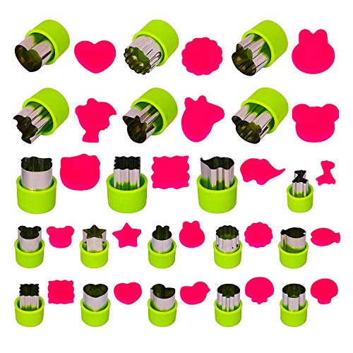 CAILI Uitsteekvormpjes, groenten, 20 stuks, koekjes, bakvormen, fruitcake, roestvrij staal, uitsteekvormpjes voor groenten, fruit, koekjes, uitsteekvormpjes voor taart, koekjes, sushi, fruit