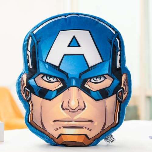 Image of Mirada Captain Cushion America - Marvel Superhero Soft Plush Toy, Stuffed Pillow, Birthday Gift for Kids, Boys & Girls, Licensed Decor - 35cm