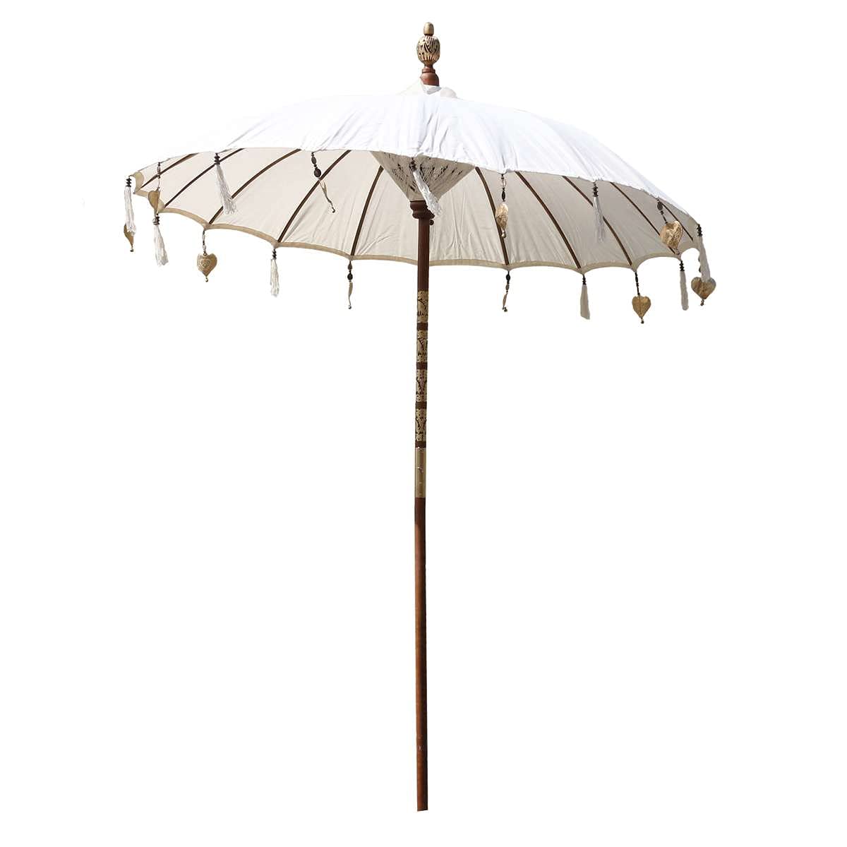 Bali Sonnenschirm Balinesischer Schirm Garten Baumwolle Handarbeit ideal für Balkon Dekoschirm 2-teilig ca. 130 Ø cm Variante