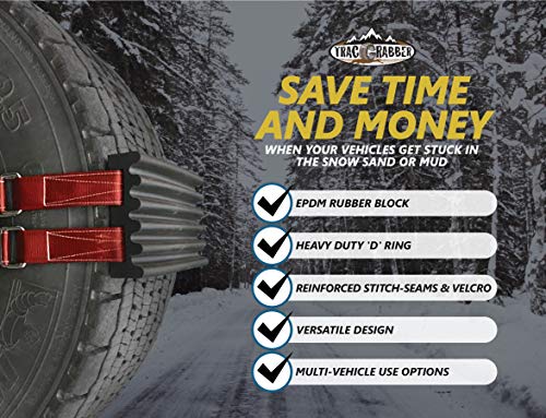 TRACGRABBER Trac-Grabber – Snow, Mud and Sand Tire Traction Device, Set of 2 – for Wide Track or Super Single Trucks, Easy to Install – A Snow Traction Mat Alternative – Get Unstuck - Thumbnail 3