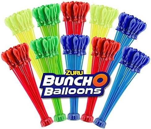 Bunch O Balloons Multi-Colored (10 Bunches) by ZURU, 350+ Rapid-Filling Self-Sealing Instant Water Balloons for Outdoor Family, Children Summer Fun (10 Bunches, 350 Balloons) Colors May Vary