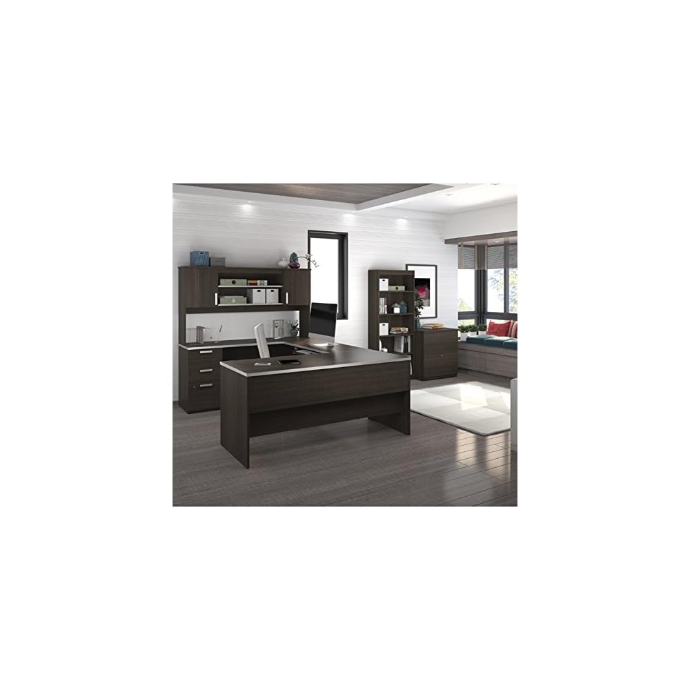 Buy Bestar Ridgeley Executive Computer Desk with Hutch, a lateral File