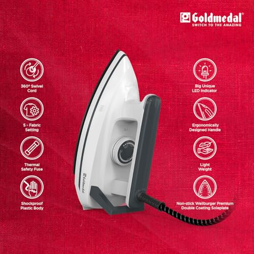 Image of Goldmedal Neo 1000W Faster Heating Dry Iron|5 - Fabric Setting