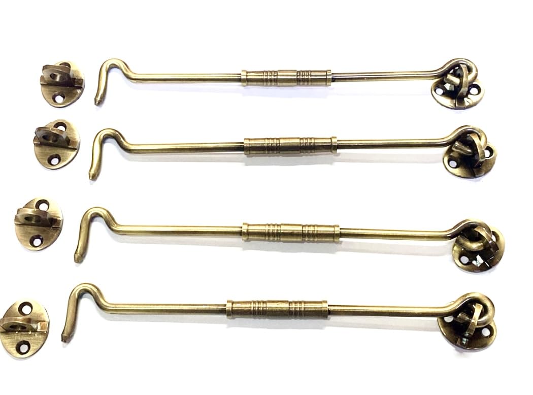 BRASK" Brass Fancy Gatehook/Window Hook/Window Stopper/Window Latch (Pack of 2, 8 Inches Antique Brass) — Amazon image 7