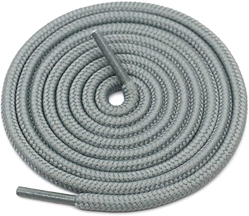 GRAH SANGRAH Round Plain Shoelace (2 Pair) Unisex | Athletic | Sport | Running | Casual or Gym Shoes Shoe Strings (Grey, 120 CM)