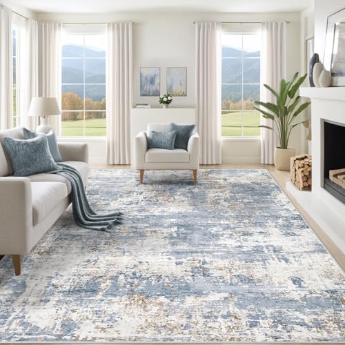 Modern Abstract Area Rug - Washable & Soft for Home