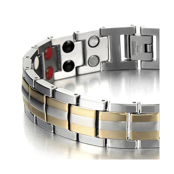 COOLSTEELANDBEYOND Steel Mens Jewelry Energy Link Bracelet with Free Link Removal Kit(CA) - Image 5