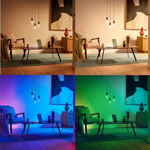 Ampoule LED RGB connectée Philips E27 A60 filament blanche et couleur - 3