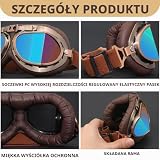 FOSDICK Gogle motocyklowe w stylu vintage, wiatroszczelne, steampunkowe, kolorowe soczewki, okulary rowerowe do sportów na świeżym powietrzu, lotnika, motocykl, kask motocrossowy, dla mężczyzn i