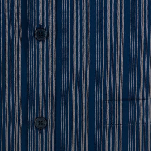 Image of 7-DAYS Men's Premium Striped Shirt - 100% Cotton, Tailored Fit (Between Slim & Regular), Full Sleeve, with Pocket - Smart Office & Casual Look