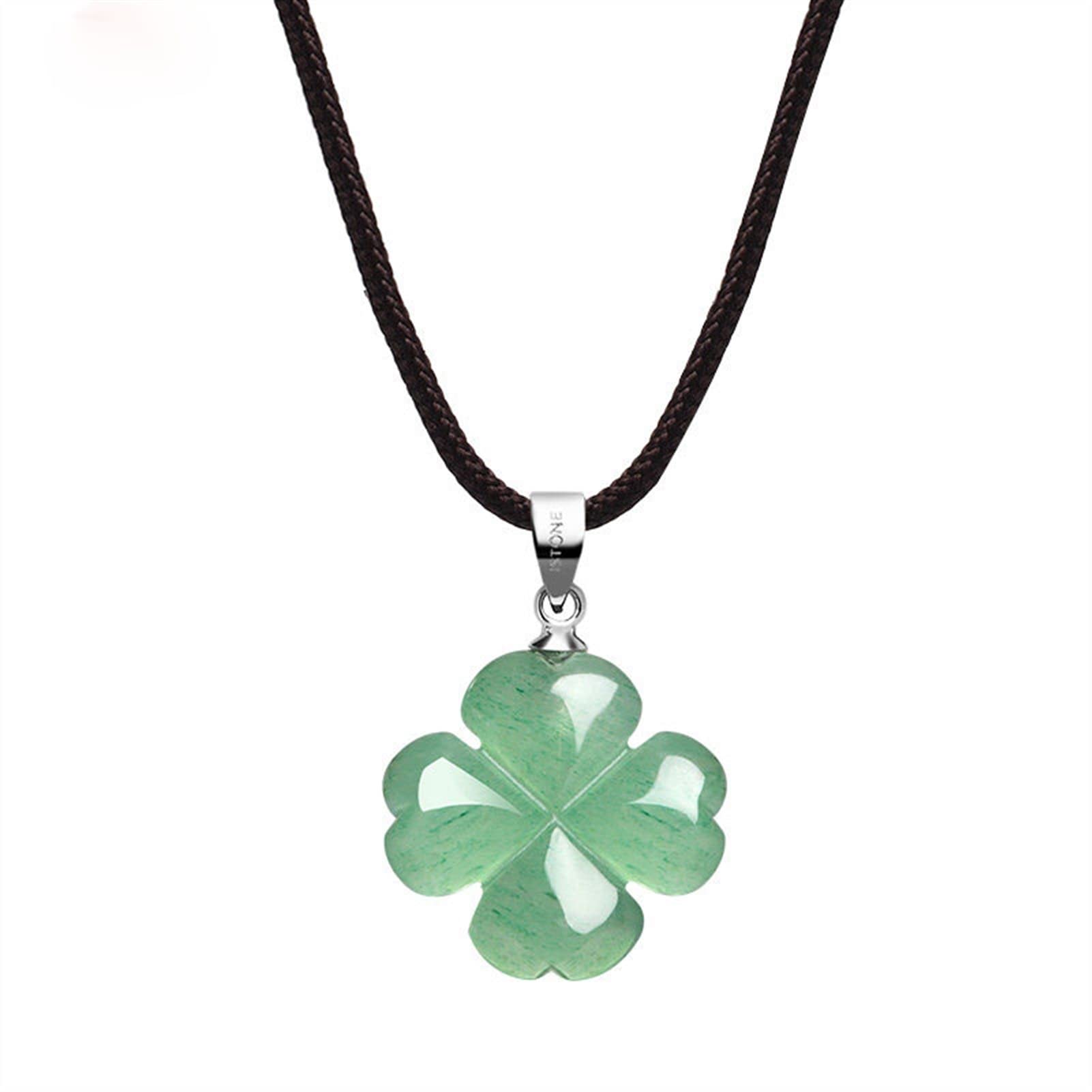 Collane Collana da Donna fortunata Quadrifoglio a Forma di Quadrifoglio a Forma di Giada Gioiello Collana Signore Elegante Moda Festa Gioielli Collana da Donna