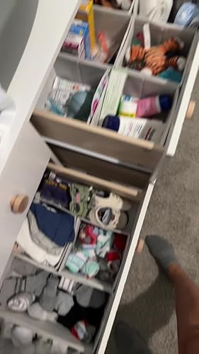 Criusia Lade-organizer Kleding, 10 Stuks Dressoirorganizer en Opslag voor Kinderkamer, Kast, Slaapkamer - Ladeverdelers voor Babykleding, Ondergoed, Sokken (Beige
