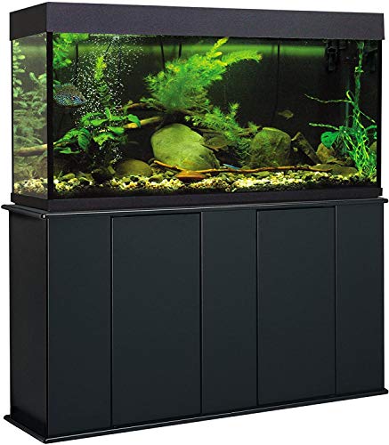 Aquatic Fundamentals 75-90 Gallon Aquarium Stand with Storage, Double Door Front Access, Black 36751-01-AMA