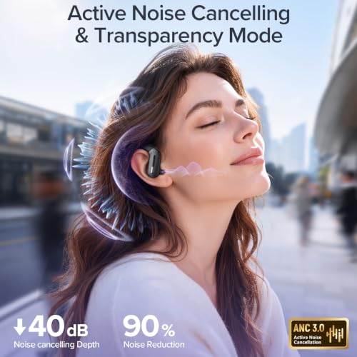 Active Noise Cancelling Ear Buds Wireless Earbuds 90 Hrs Playtime Bluetooth Headphones with Power Display Case Hi-Fi Stereo Bass Over-Ear Earphones with Waterproof ANC/Transparency for Gym/Sports - image 2
