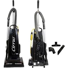 Cirrus CR9100 Commercial Bagged Upright Vacuum Cleaner | 50 3-Wire Quick-Change Cord, Metal Telescopic Wand, and 14" Brushroll | Clean Air Bypass Motor and HEPA Filtration with HEPA Type Bags