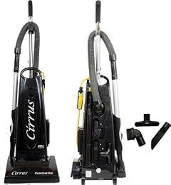 Cirrus CR9100 Commercial Bagged Upright Vacuum Cleaner 50 3-Wire Quick-Change Cord Metal Telescopic Wand and 14 Brushroll Clean