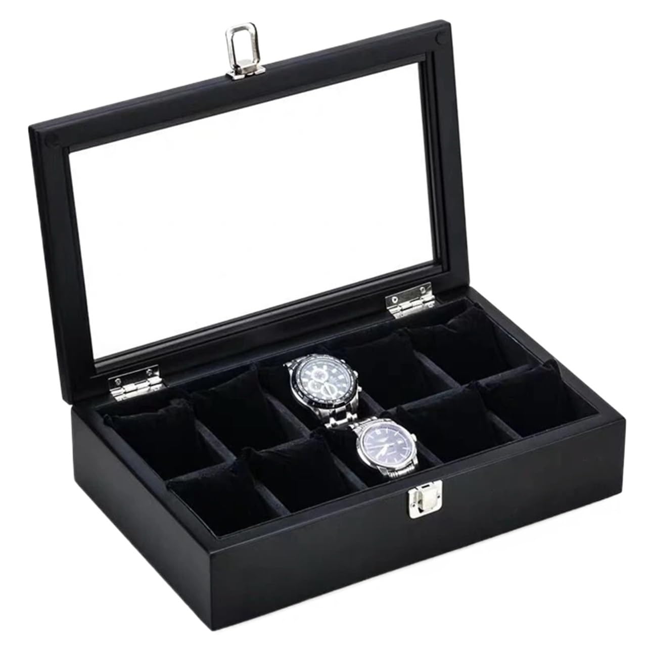LPATEBCVU Solid Wood Watch Box 3/5/8/10/12 Slots Wood Watch Box Organizer Wooden Holder For Men Display Gift