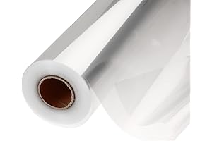 GcFoir Clear Cellophane Wide Sheets (34.5" x 220 FT)
