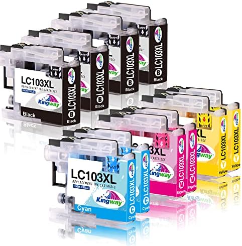 KINGWAY Compatible Ink Cartridge Replacement for LC-103XL LC103XL LC101 101XL for Brother MFC J870DW J450DW J470DW J650DW J4410DW J4510DW J4710DW J6720DW (10pack, 4BK, 2Y, 2M, 2C)